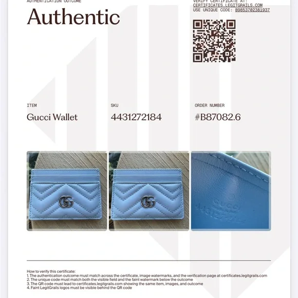 Gucci Baby Blue Leather Card Holder - Picture 13 of 13